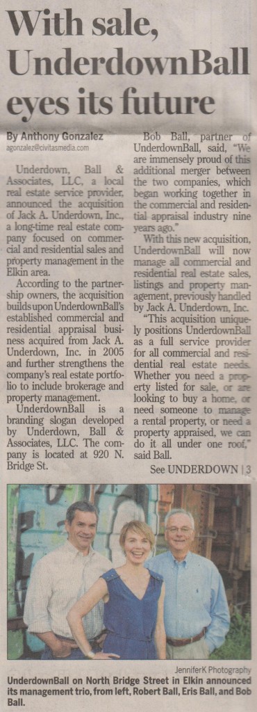 The Elkin Tribune article about UnderdownBall acquisition. 